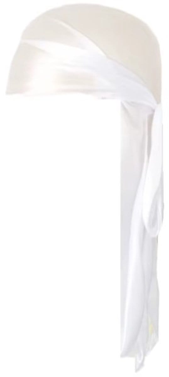 Go Go Gadget - Durag - Do-rag - Silk - Satijn - Slaapmuts - Haaraccessoire - Haarbescherming - 102*22cm - 1 stuk - Wit