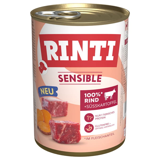 Rinti Sensible Puur 24 x 400 g - Rund & zoete aardappel
