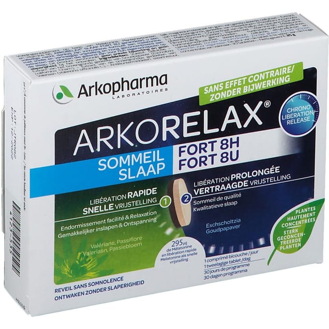 Arkorelax® Slaap Fort 8u 30 Gecomprimeerde tabletten