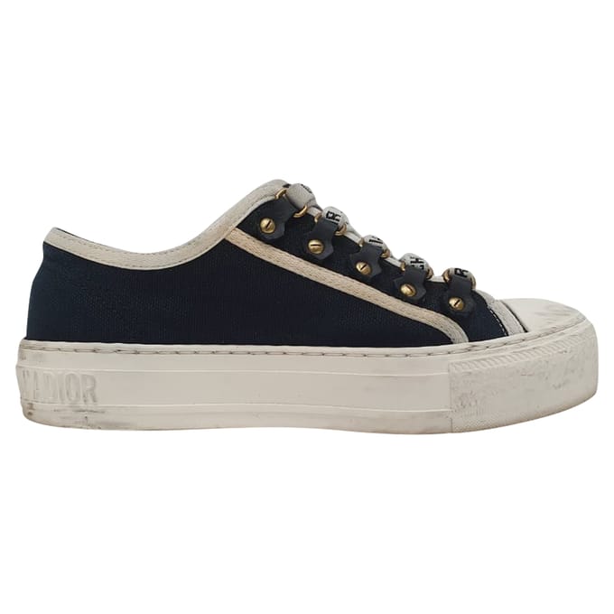 Dior Walk 'n' Dior Sneakers in Marineblauwe Katoen