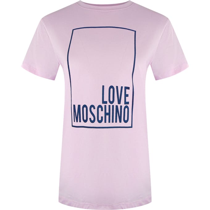 Love Moschino Box Logo Roze T-shirt
