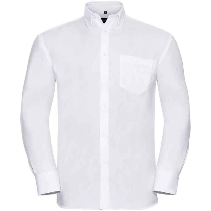 Russell Collection Heren Ultimate Formeel Overhemd Met Lange Mouwen (Wit)