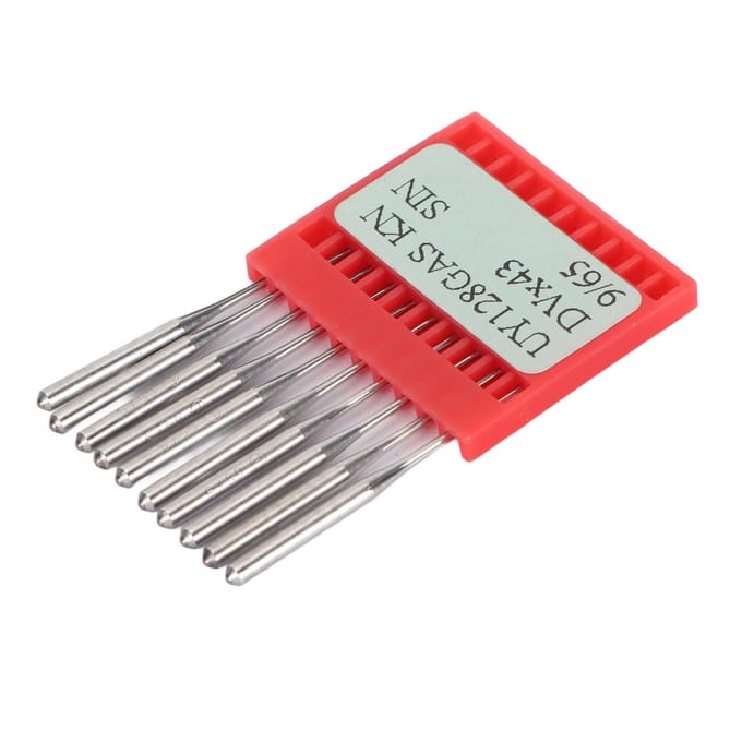 10 Aiguilles de Machine à Coudre Taille 965 Acier Prévenir les Points Sautés DVx43 Aiguilles pour Point de Recouvrement pour gray