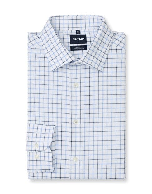 OLYMP Luxor 24/Seven Overhemd, Modern Fit, New Kent, Bleu