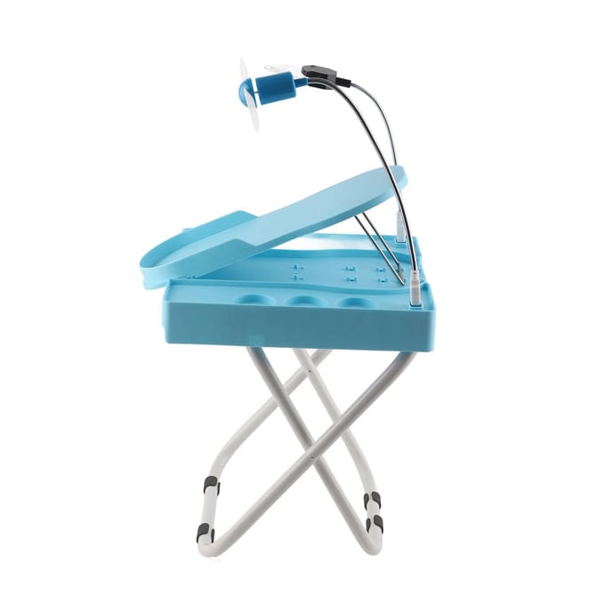 Pedicure Voetsteun Antislip Professioneel Verstelbaar Pedicure Standaard Kit met LED Vergrootglas Droogventilator gray