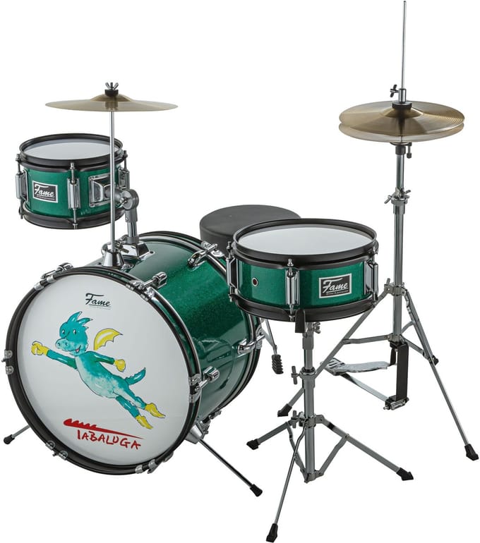 Fame 3 PC Junior Drumset Tabaluga Dark Green - Drumset voor kinderen