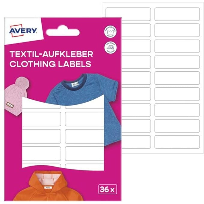 AVERY Textiel-etiketten, 13 x 45 mm, wit