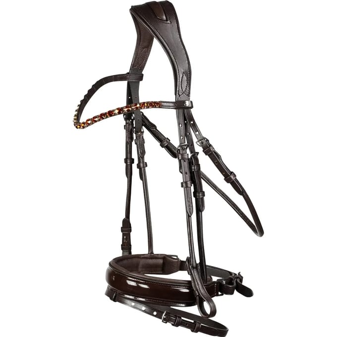 Horze Clermont Anatomisch Hoofdstel, Dark Brown, Warmblut