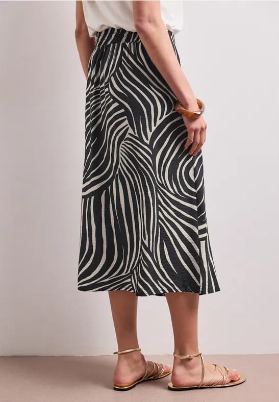 Midirok in wikkel-look met print
