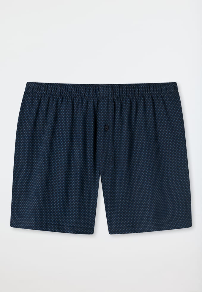 SCHIESSER Cotton Casuals boxer (1-pack) - heren boxershort jersey donkerblauw met patroon