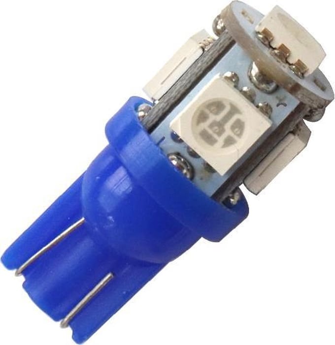 T10 - BLAUW - 5 LED - 12V - 5050 SMD