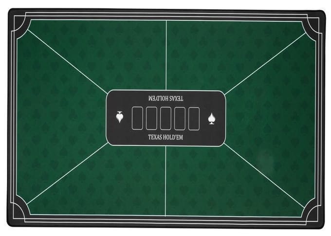 Pokerkleed Groen 120x60 cm - Polyester & Rubber - Glad Speeloppervlak - Poker & Dobbel Accessoire - Engelhart