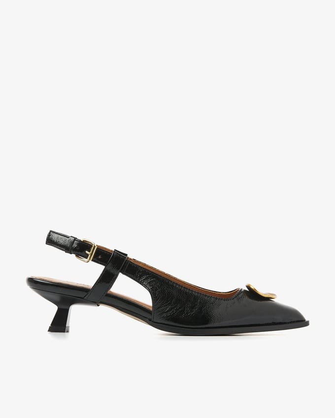 VIA VAI Lea Imani Slingbacks Dames - Leer - Zwart - Maat 37