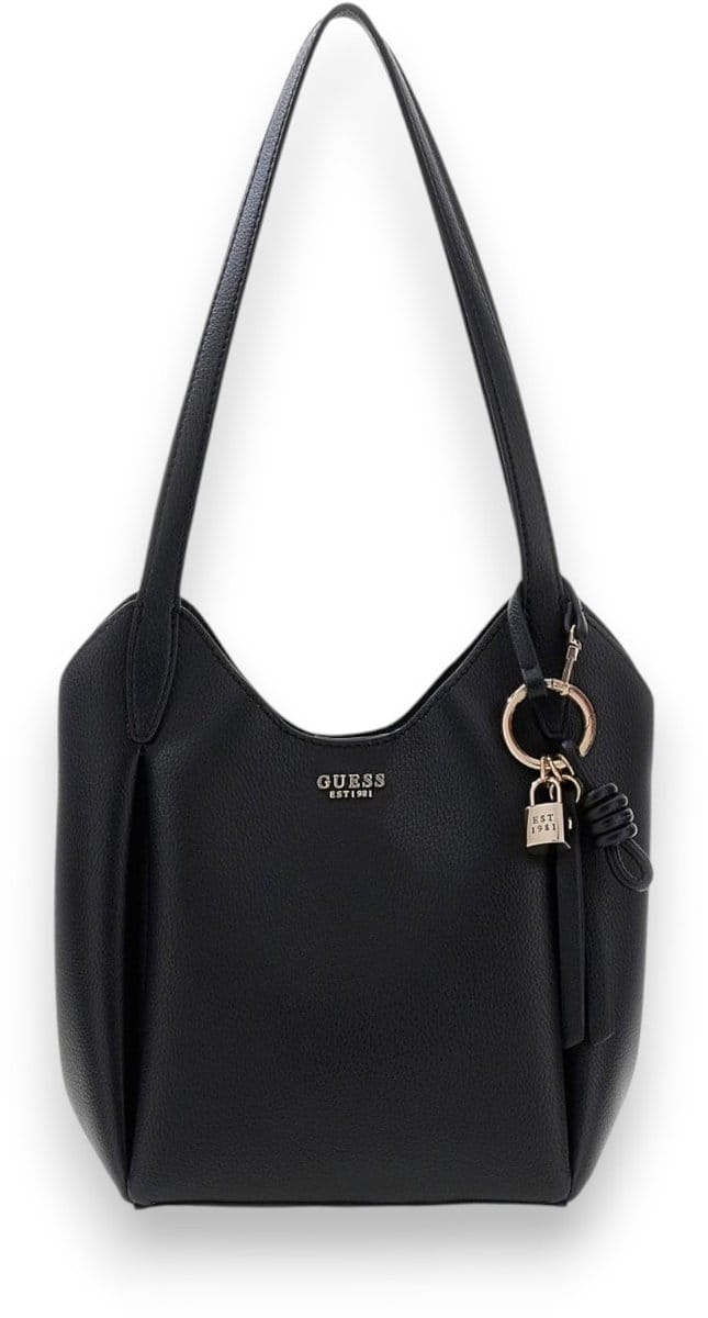 GUESS schoudertas Melody Bucket Black zwart