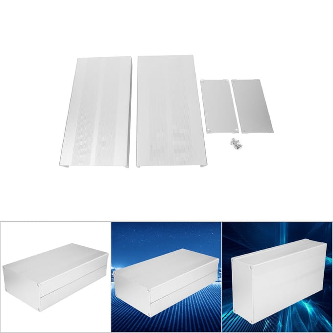 Behuizing Elektronisch DIY Printplaat Project Aluminium Doos Koeling Behuizing Zandzilver Platte Plaat