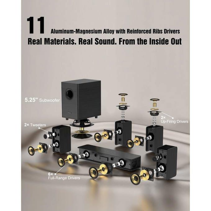 Soundbar - Hiwill-Audio N512 - 11 luidsprekers - 400W - Bluetooth 3D
