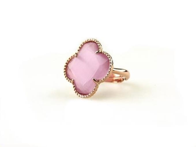 model Fiori ring in zilver roze verguld roos