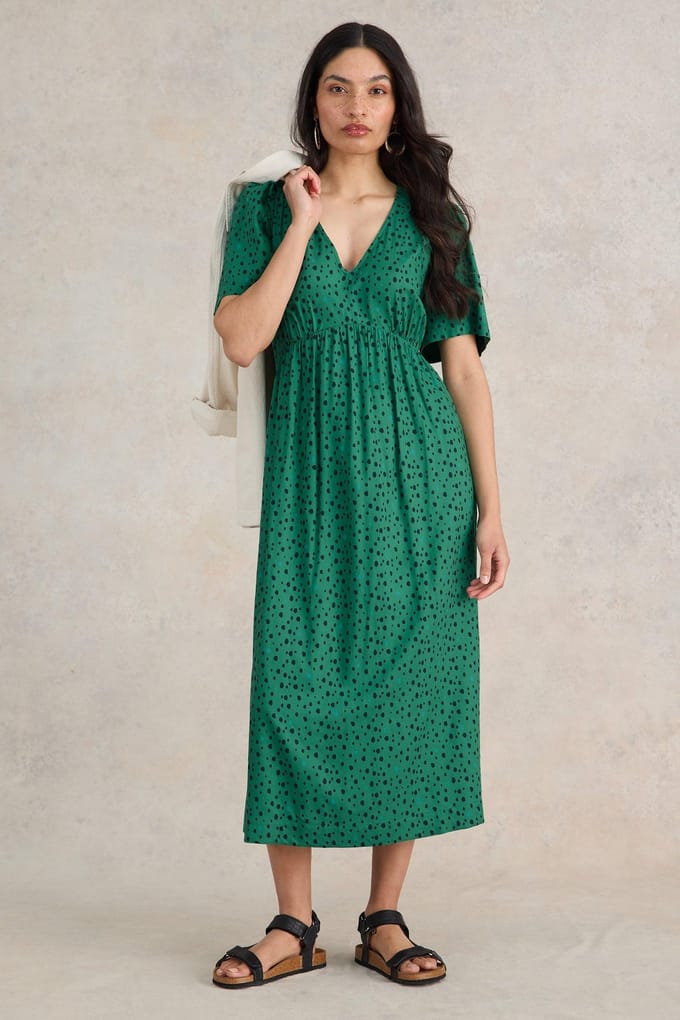 White Stuff Lucy Midi Dress Green Multi Taglia: 10 REGULAR | Abiti Midi Outlet | Donna | Verde