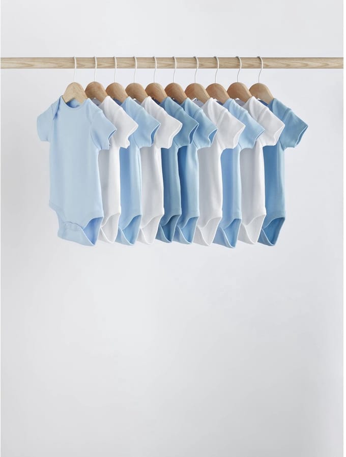 Next - Jongens - Effen babyrompertjes - Blauw