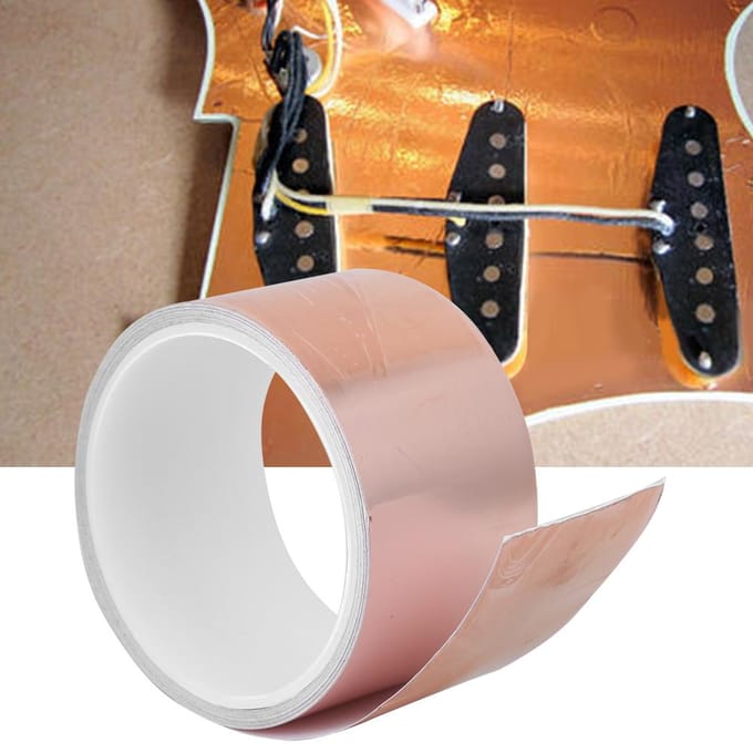 Koperfolietape Enkele geleider Afscherming Geleidend voor Elektrische Gitaar EMI-Afscherming(5 meter ) white