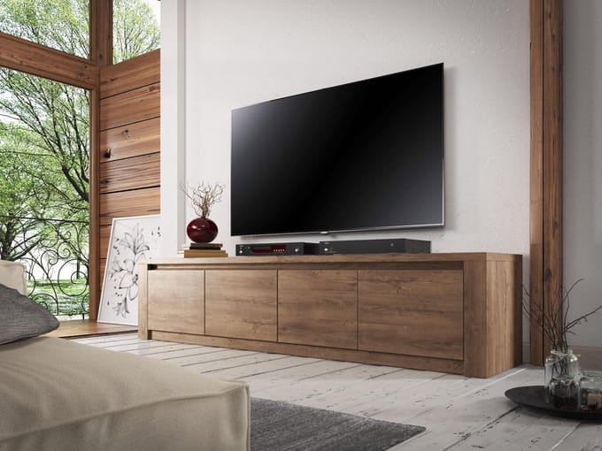 Meubella - TV-Meubel Monaco - Eiken - 4 deuren - 170 cm