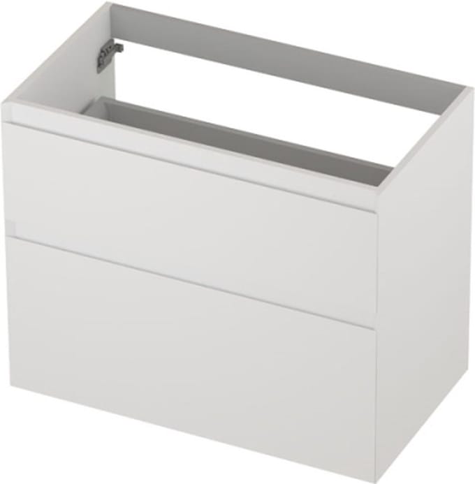 INK wastafelonderkast 2 laden greeploos gelakt asymmetrisch 80x45x65cm, mat wit