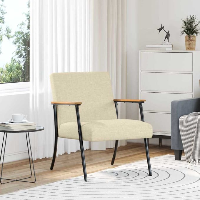 vidaXL - Fauteuil - Crème - Stof