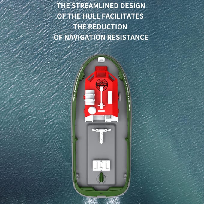 Boot met afstandsbediening, 1:72 Boot met afstandsbediening voor zwembad en meer, 2,4 GHz sleepboot met afstandsbediening voor groen