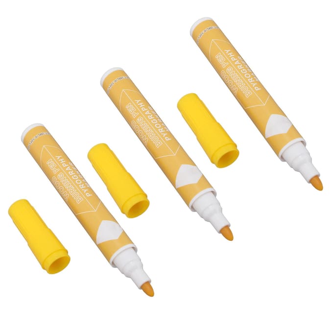 3 stuks Houtbrandpen Kit Pyrografie Marker Set Schroeigereedschap 3 ml voor Beginners Projecten white