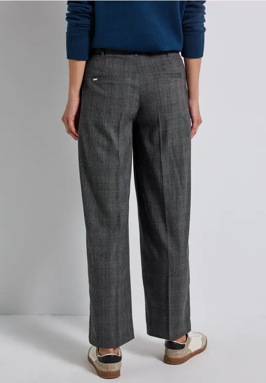 Geruite straight legs broek