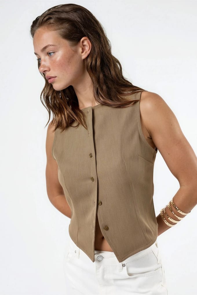 Geknoopte Mouwloze Top