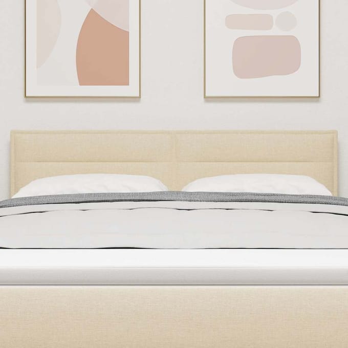 vidaXL Hoofdbord Crème 144 cm Stof