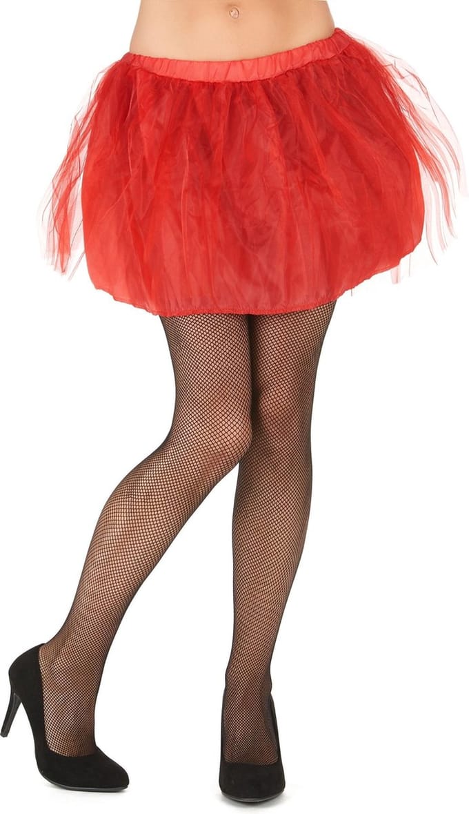 Vegaoo - Rode tutu met ondoorzichtige onderrok voor vrouwen