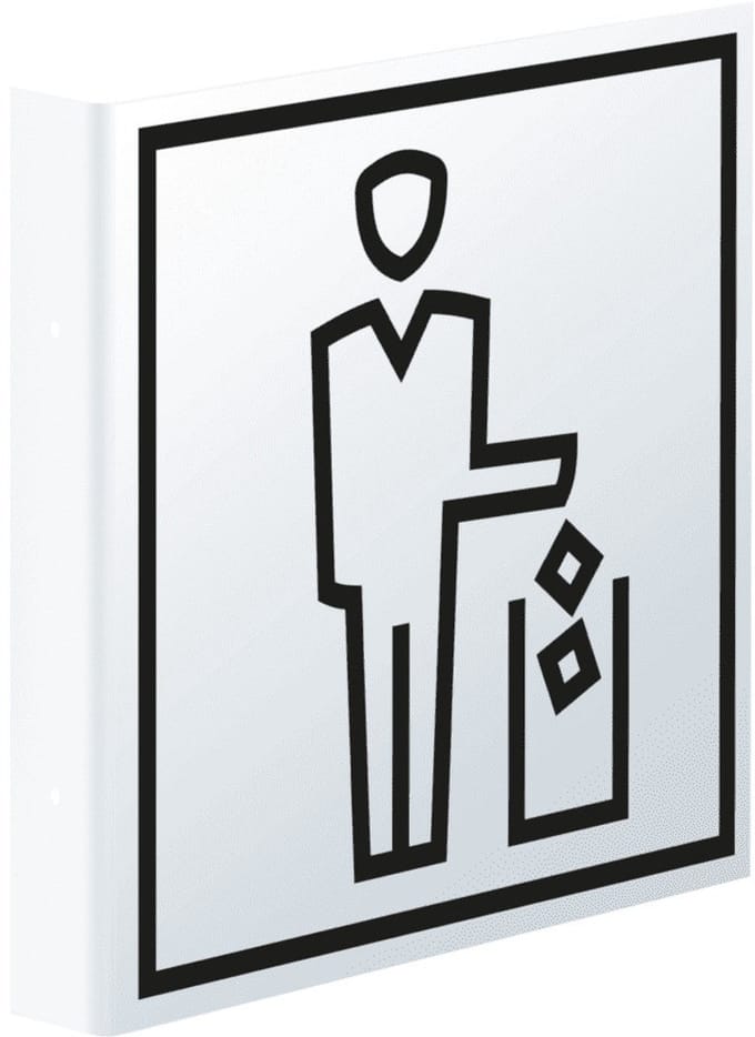 Haaks bord prullenbak - kunststof - 150 x 150 mm