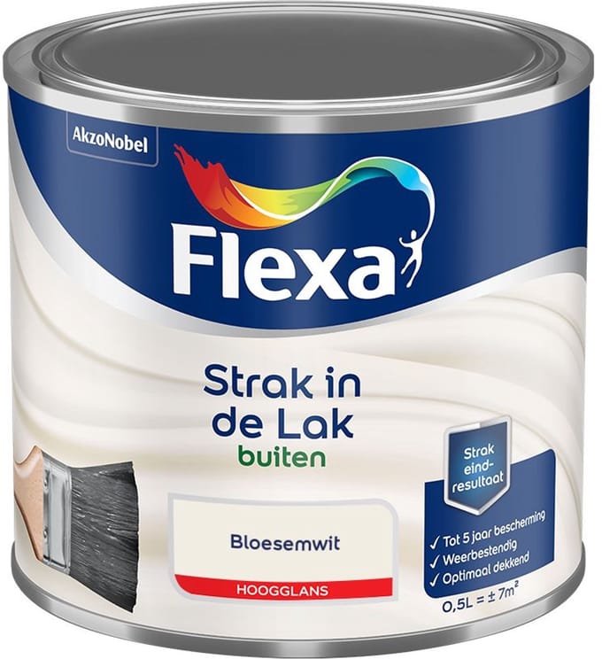 Flexa - Strak In De Lak Buitenlak Hoogglans - Bloesemwit - Mengverf - 500 Ml