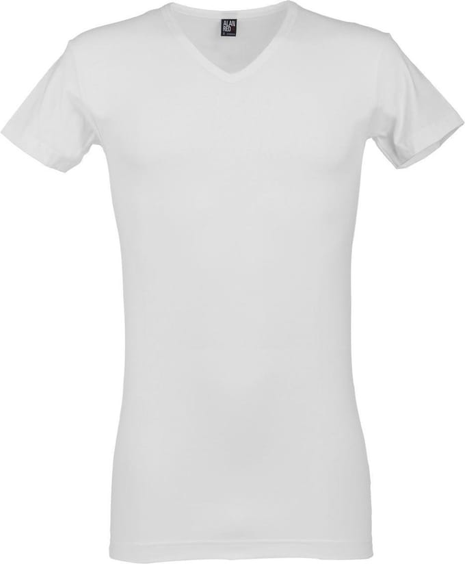 ALAN RED T-shirts Oklahoma extra lang (2-pack) - V-hals stretch - wit