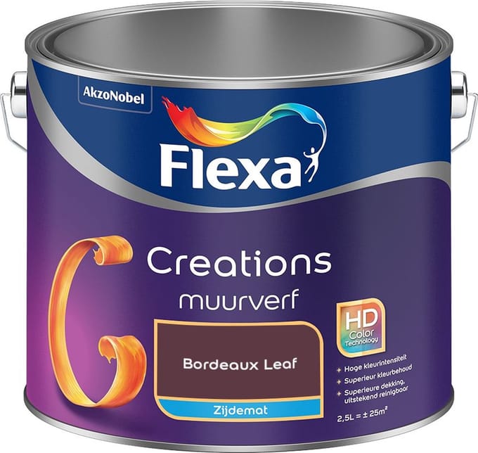 Flexa - Creations Muurverf Zijdemat - Bordeaux Leaf - Mengverf - 2,5 L