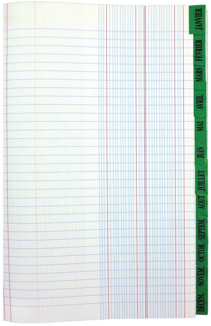 Geniet schrift, met harde kaft, 96 bladen, A4 formaat.