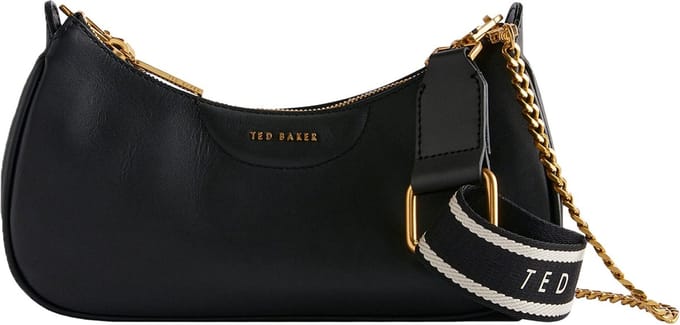 Ted Baker Schoudertas Essiy Webbing Leather Crossbody Bag Black Zwart
