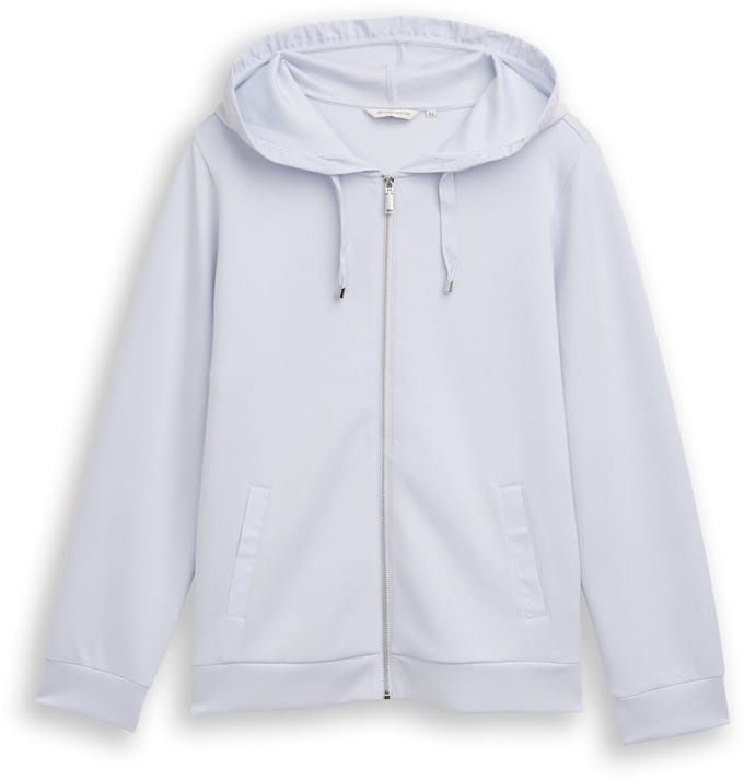 Tom Tailor - Plus Size - hoodie-sweatjack van scuba - Maat 48 - soft dusty blue