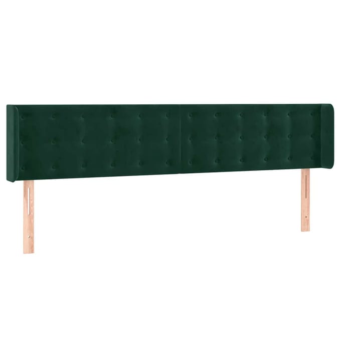 vidaXL - Hoofdbord - LED - 183x16x78/88 - cm - fluweel - donkergroen