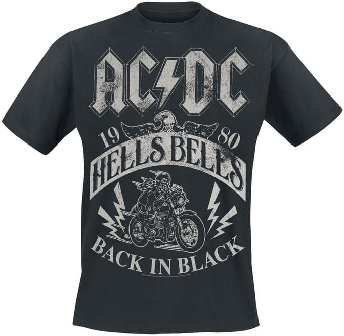 AC/DC Hells Bells 1980 - Heavyweight Heren T-shirt - zwart - L