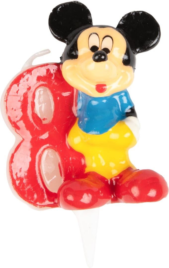 DEKORA - Mickey Mouse Verjaardagskaars Nummer 8 Disney