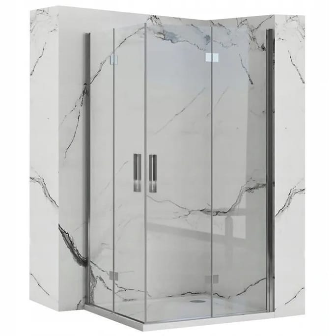 Rea Molier Double - Douchecabine - Chroom - 90X100 Rechthoek - 90X100X190Cm