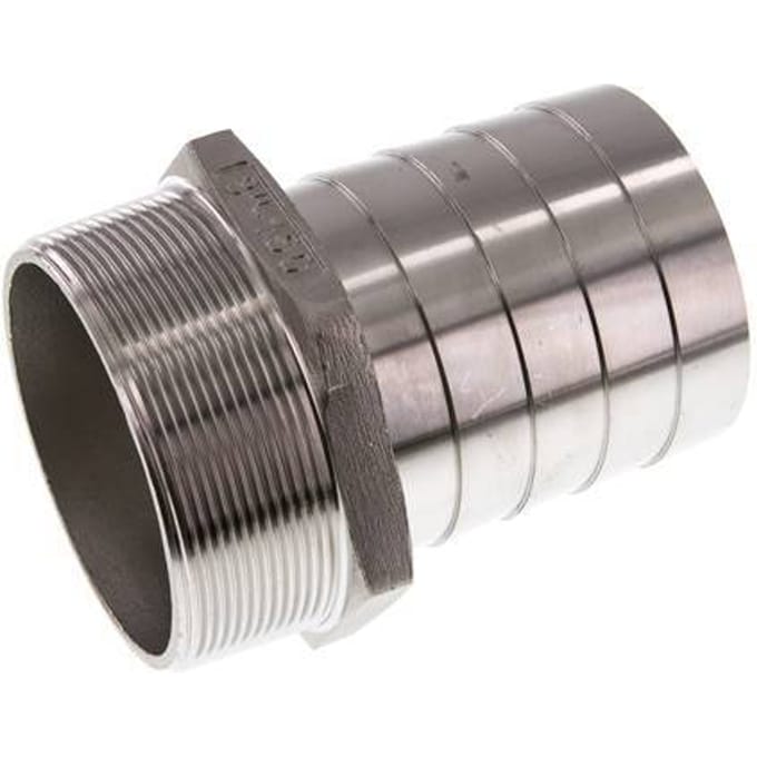 R 3'' Buitendraad x 75mm RVS Slangpilaar 16 Bar