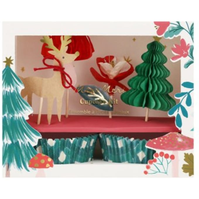 Meri meri kerst - cupcake kit, winter woodland