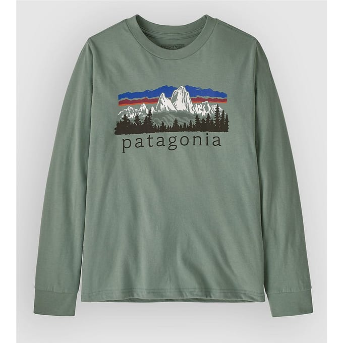 Patagonia Graphic Kids Longsleeve T-Shirt groen