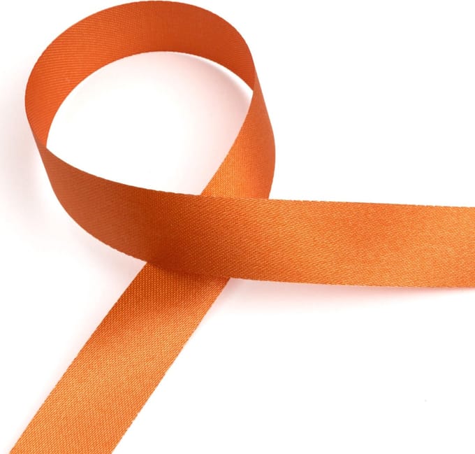 Satijn lint, ORANJE, 15mm x100m