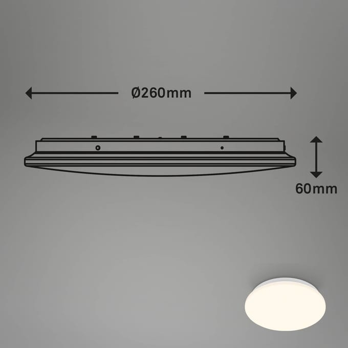 BRILONER Ekos - LED Plafondlamp - plafonniére met bewegingsmelder - 3.000K warm wit licht - Ø27cm - wit