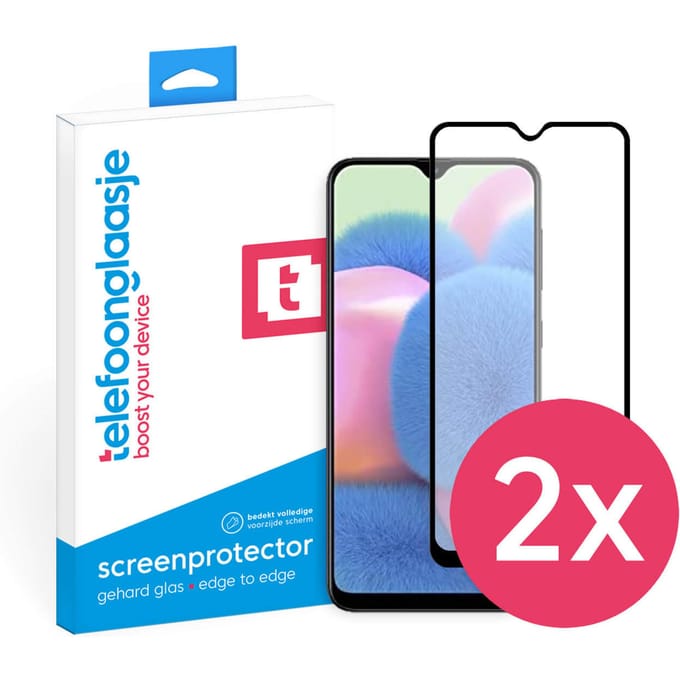 DuoPack: Samsung Galaxy A03s screenprotector gehard glas Edge to Edge
